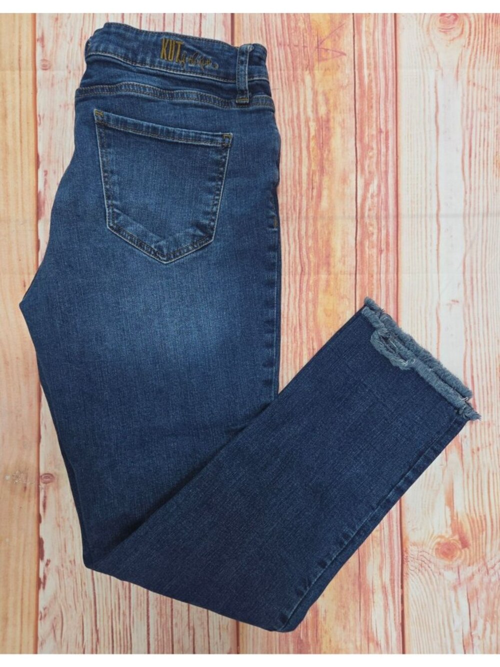 Kut From The Kloth Asher Ankle Straight Leg Raw Hem Jeans 10
